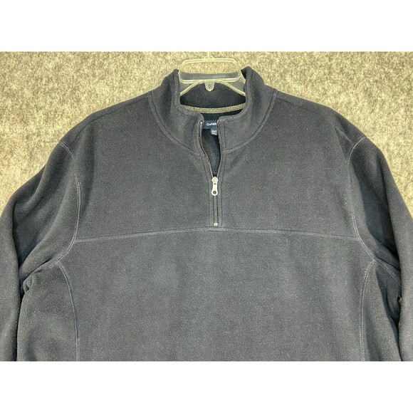 Croft And Barrow Fleece 1/4 Zip Pullover Size 3XLT Navy Blue Soft Thick - Picture 2 of 8